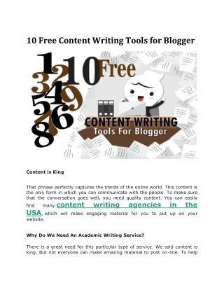 10 Free Content Writing Tools for Blogger