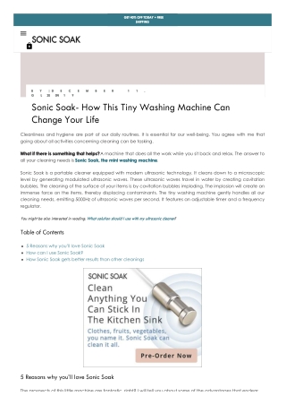 Sonic Soak- How This Tiny Washing Machine Can Change Your Life