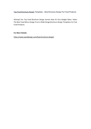 Top Food Brochure Design Templates – Best Brochure Design For Food Products