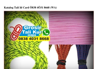 Katalog Tali Id Card Ô838.4Ô3I.8668[wa]