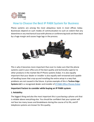 How to choose the best IP pabx system for business