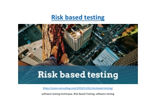 Risk based testing