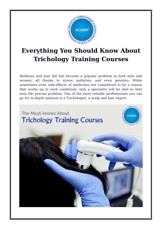 Everything You Should Know About Trichology Training Courses
