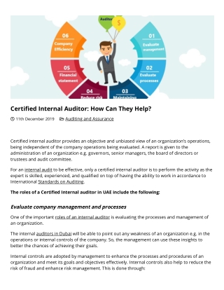 Certified Internal Auditor: How Can They Help?