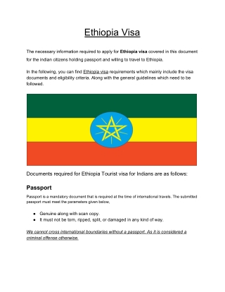 Ethiopia Visa