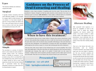 Guidance on the Process of Oral Extracting & Healing