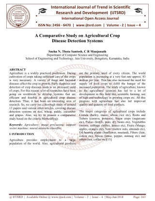 A Comparative Study on Agricultural Crop Disease Detection Systems