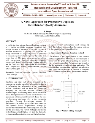 A Novel Approach for Progressive Duplicate Detection for Quality Assurance