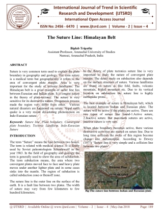 The Suture Line Himalayan Belt