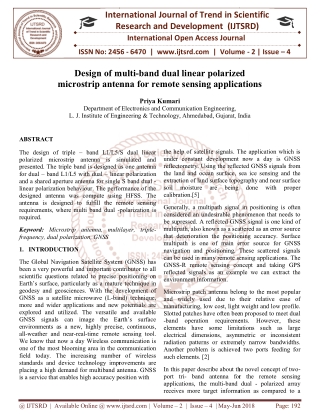 Design of multi band dual linear polarized microstrip antenna for remote sensing applications