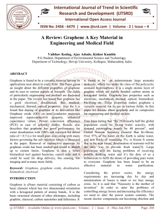 A Review Graphene A Key Material in Engineering and Medical Field