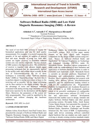 Software Defined Radio SDR and Low Field Magnetic Resonance Imaging MRI A Review