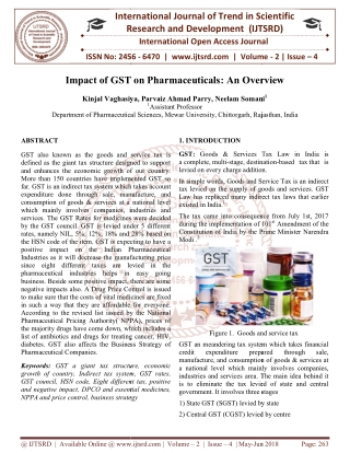 Impact of GST on Pharmaceuticals An Overview