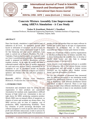 Concrete Mixture Assembly Line Improvement using ARENA Simulation A Case Study