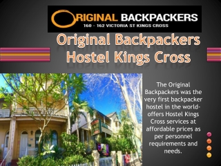 Original Backpackers Hostel Kings Cross