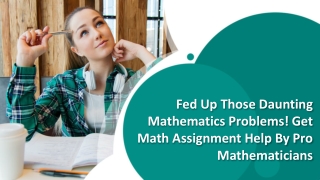 Math Assignment Help in Australia