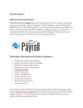 Payroll | Payroll Software Singapore | User Basic Software