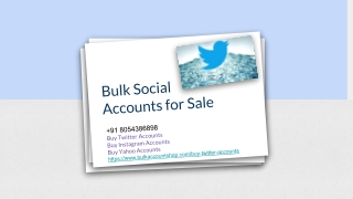 Bulk Social Accounts for Sale - Buy Twitter accounts