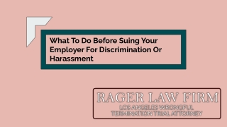 What To Do Before Suing Your  Employer For Discrimination Or Harassment