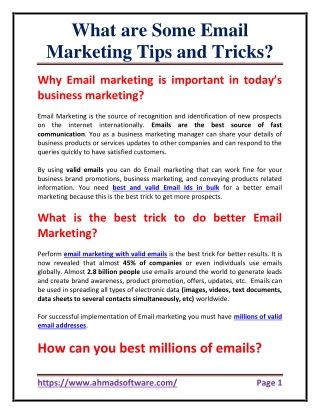 What are some email marketing tips and tricks?