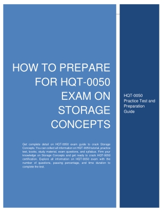 HQT-0050 Study Guide and How to Crack Exam on Storage Concepts