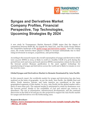 Syngas and Derivatives Market Company Profiles, Financial Perspective, Top Technologies, Upcoming Strategies By 2024