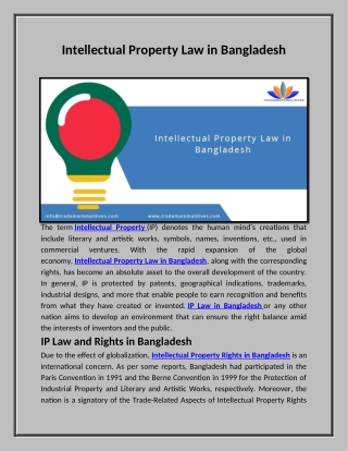 Intellectual Property Law in Bangladesh