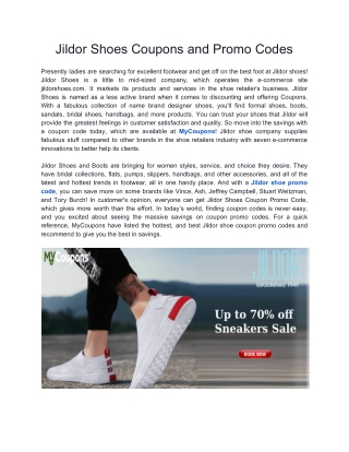 Jildor Shoes Coupons and Promo Codes