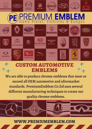 High Polished Custom Car Emblems | Premium Emblem