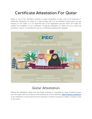 Certificate Attestation For Qatar