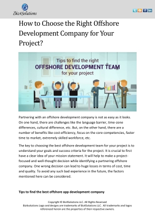 How to Choose the Right Offshore Development Company for Your Project?