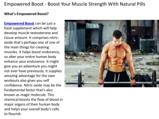 Empowered Boost - Boost Your Muscle Strength With Natural Pills
