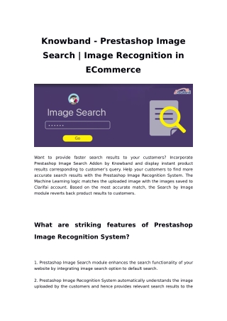 Knowband - Prestashop Image Search | Image Recognition in ECommerce