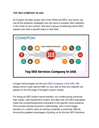 TOP SEO SERVICES COMPANY IN USA