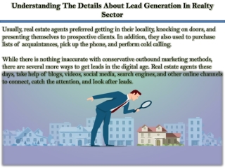 Understanding The Details About Lead Generation In Realty Sector