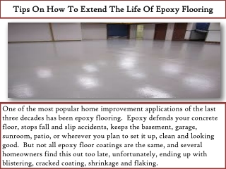 Tips On How To Extend The Life Of Epoxy Flooring