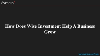 How Does Wise Investment Help A Business Grow?