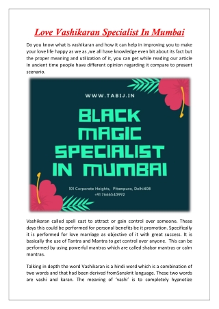 Black Magic Specialist in Mumbai