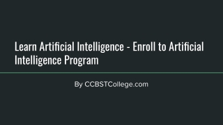 Learn artificial intelligence   enroll to artificial intelligence program