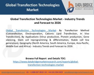 Global Transfection Technologies Market - Industry Trends and Forecast to 2026
