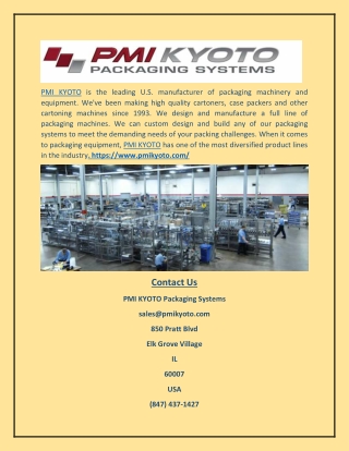 Cartoning & Case Packing Solutions Built-To-Perform