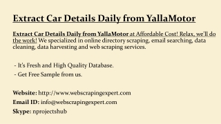 Extract Car Details Daily from YallaMotor