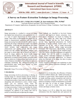A Survey on Feature Extraction Technique in Image Processing