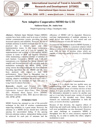 New Adaptive Cooperative MIMO for LTE Technology