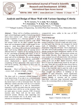 Analysis and Design of Shear Wall with Various Openings Criteria