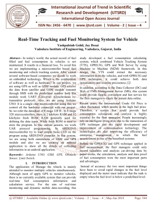 Real Time Tracking and Fuel Monitoring System for Vehicle