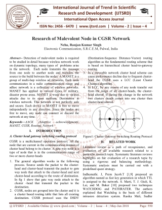 Research of Malevolent Node in CGSR Network