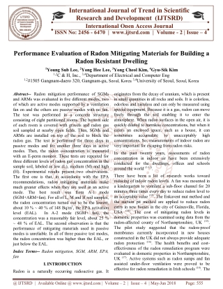 Performance Evaluation of Radon Mitigating Materials for Building a Radon Resistant Dwelling