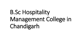 B.Sc Hospitality Management College in Chandigarh