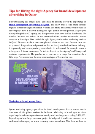 Hire brand development advertising in qatar